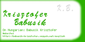 krisztofer babusik business card